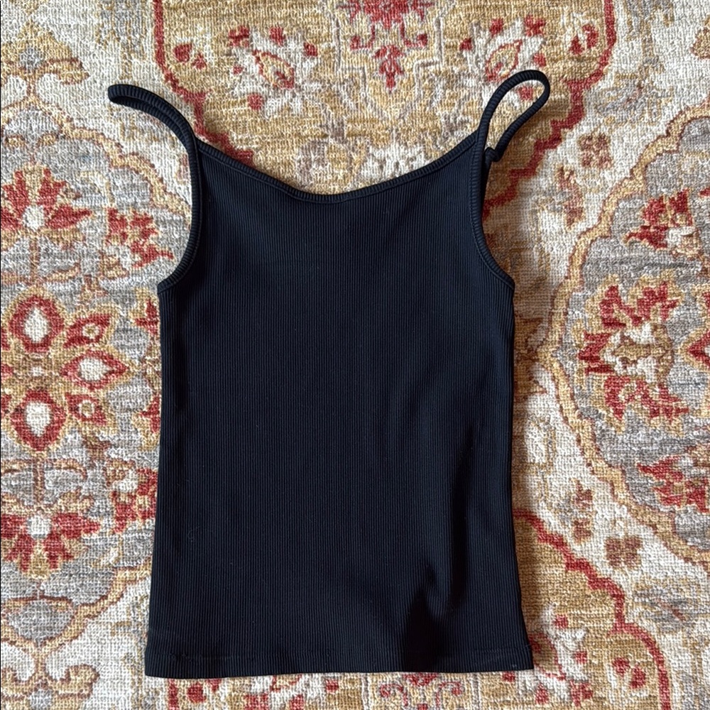 Donni Spaghetti Ribbed Tank Top